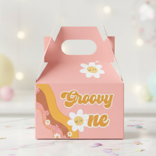Groovy one retro vintage first birthday favour box
