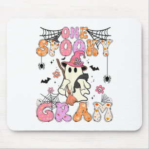 Groovy One Spooky Gram Retro Halloween Cute Ghost Mouse Pad