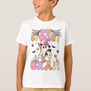 Groovy One Spooky Gram Retro Halloween Cute Ghost  T-Shirt