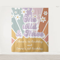 Groovy One Wild Three Retro Sunshine Rainbow Daisy
