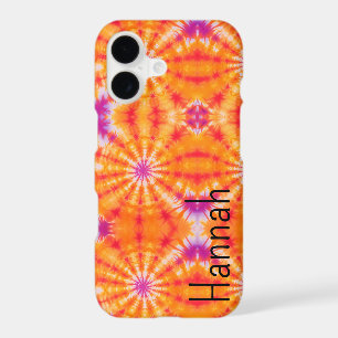 Groovy Orange Pink Tie Dye iPhone Case