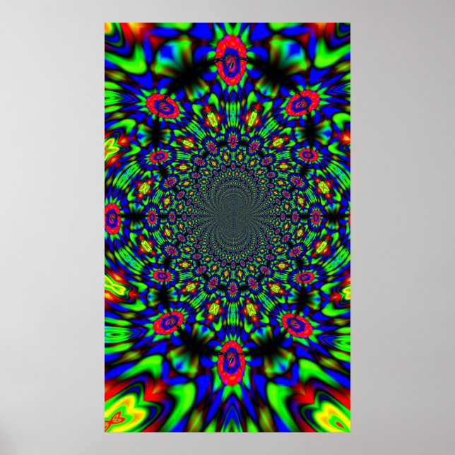 Groovy Paisley Pansies Poster (Front)