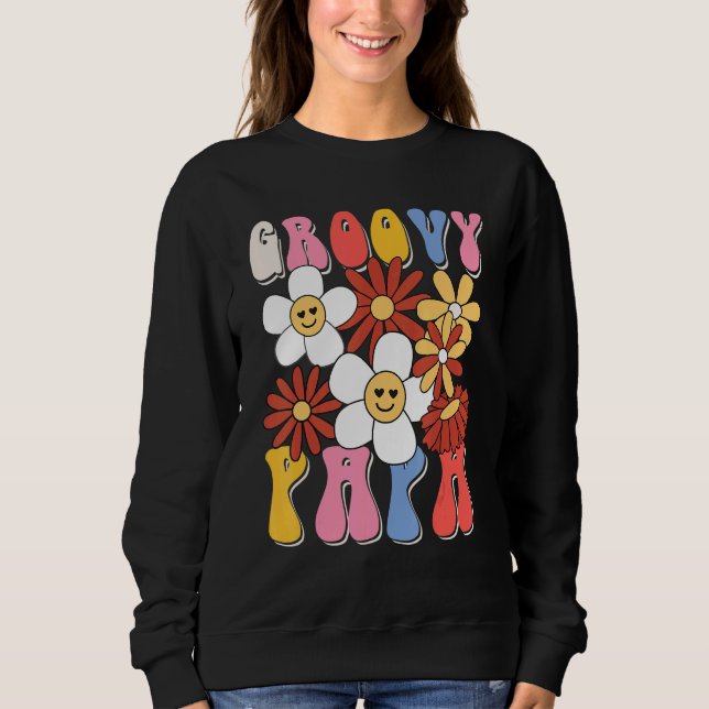 Groovy Papa Fathers Day Retro 60s 70s 80s Family M Sweatshirt (Front)