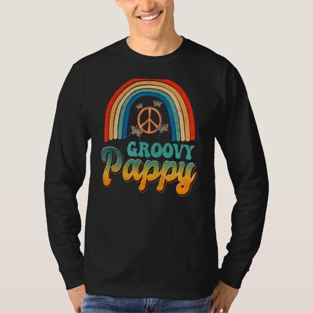 Groovy Pappy Rainbow Aesthetic Nostalgia Retro Fat T-Shirt (Front)
