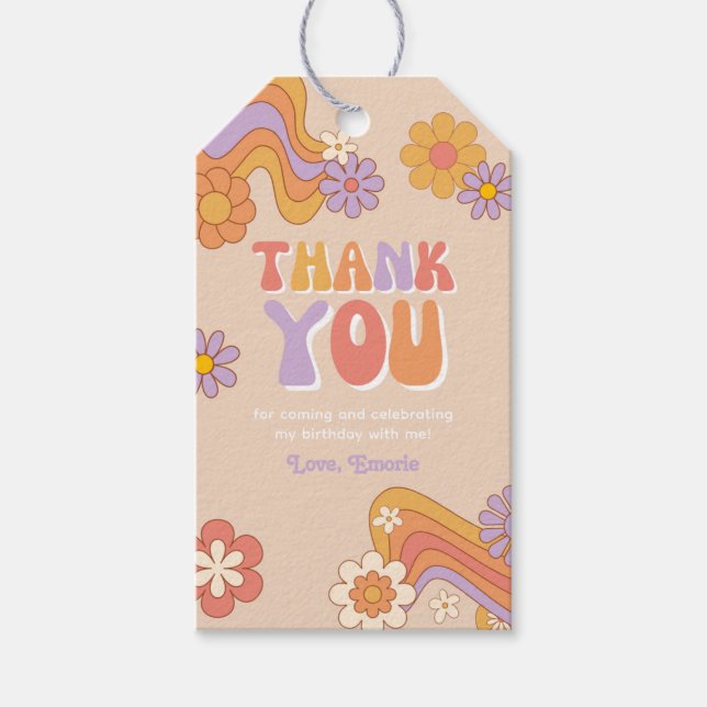 Groovy Party Favour Tags | Groovy Birthday (Front)