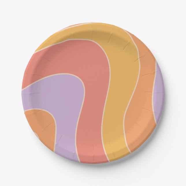 Groovy Party Paper Plates (Front)