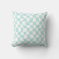 Groovy Pastel Blue White Checks Chequered