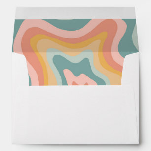 Groovy Pastel Curves Custom Baby Shower Birthday Envelope