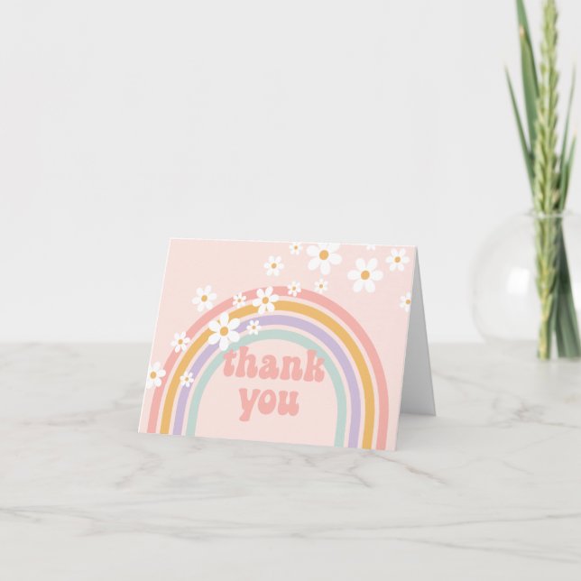 Groovy Pastel rainbow Thank You (Front)