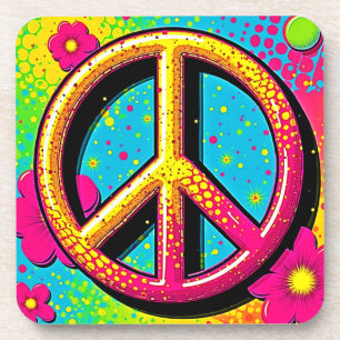 Groovy Peace Flower Power Coaster