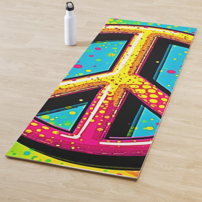 Groovy Peace Flower Power Yoga Mat (In Situ)