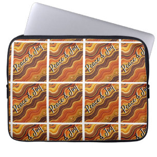 Groovy Peace & Joy Repeating Pattern Laptop Sleeve