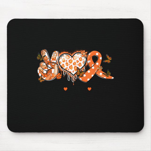 Groovy Peace Love Cure Multiple Sclerosis Awarenes Mouse Pad (Front)
