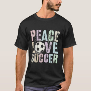 Groovy Peace Love Soccer Game Day Women Goal Kids T-Shirt