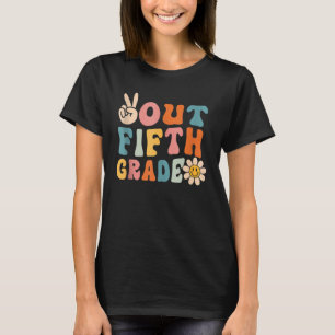Groovy Peace Out Fifth Grade Last Day of School 5t T-Shirt