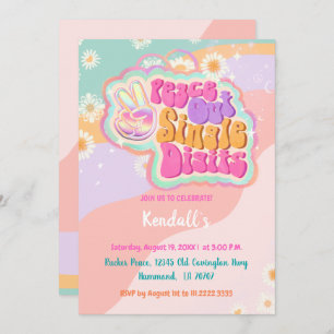 Groovy Peace Out Single Digits 10th Invitation