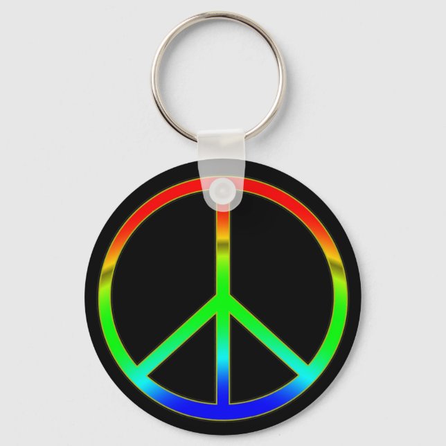 Groovy Peace Sign Keychain (Front)