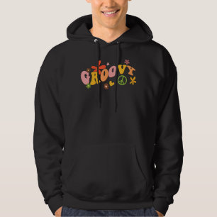 Groovy Peace Sign Love Retro 60s 70s Floral Flower Hoodie