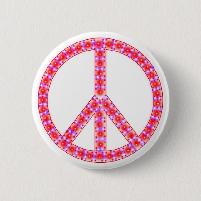 Groovy Peace Sign With Spots 6 Cm Round Badge (Front)