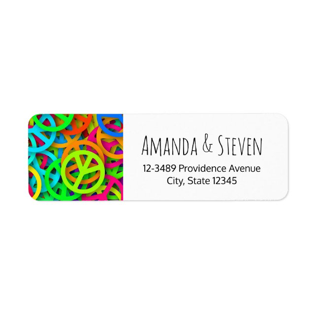 Groovy Peace Signs Rainbow Pattern (Front)