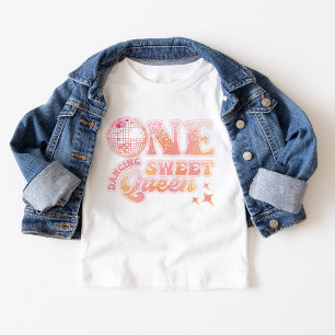 Groovy Peach Pink Disco Dancing Queen Baby T-Shirt