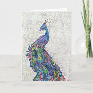 Groovy Peacock Greeting Card