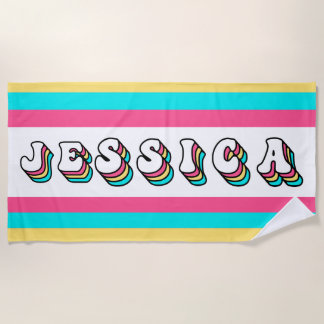 Groovy Personalised Beach Towel