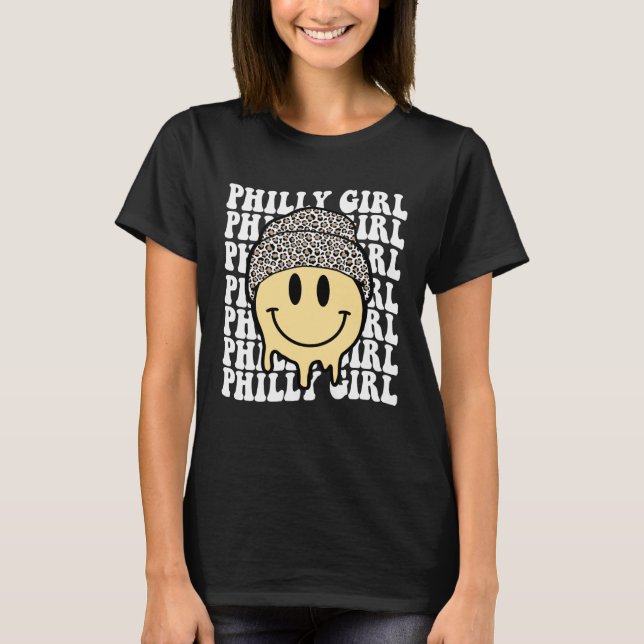 Groovy Philadelphia Girl Smile Philly Pa Pennsylva T-Shirt (Front)