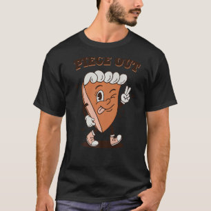 Groovy Piece Out Thankful Pumpkin Pie Thanksgiving T-Shirt