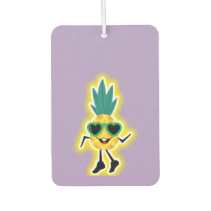 Groovy Pineapple Vibes – Cool Fruit Cartoon Car Air Freshener