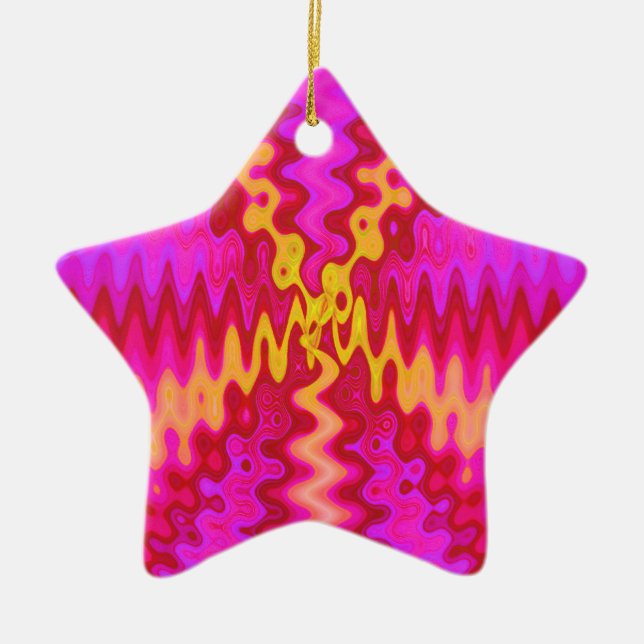 groovy pink ceramic tree decoration (Front)