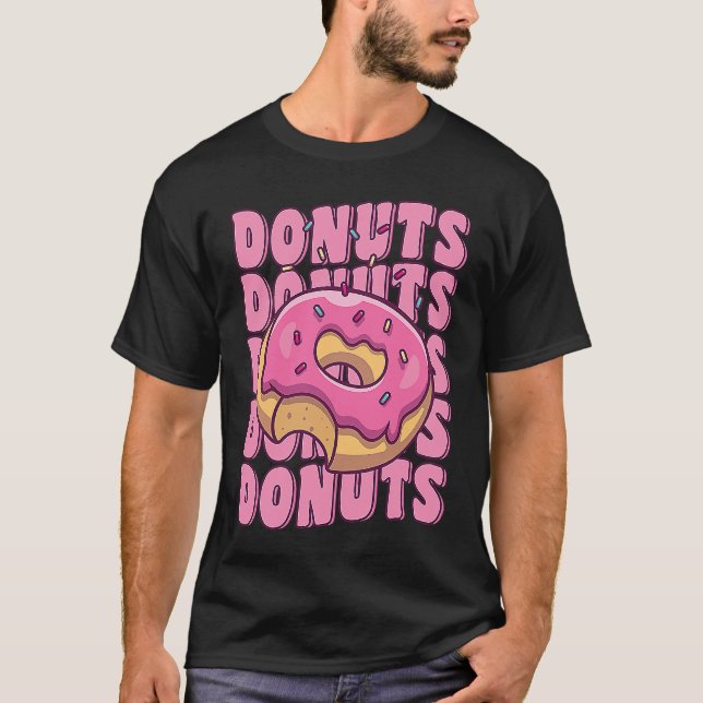 Groovy Pink Donut Squad Sprinkles Donut  Matching  T-Shirt (Front)