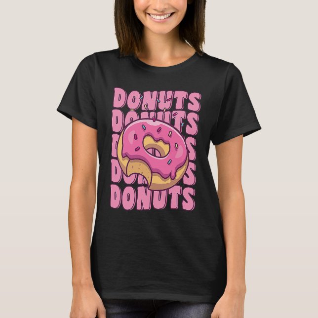 Groovy Pink Donut Squad Sprinkles Donut  Matching  T-Shirt (Front)