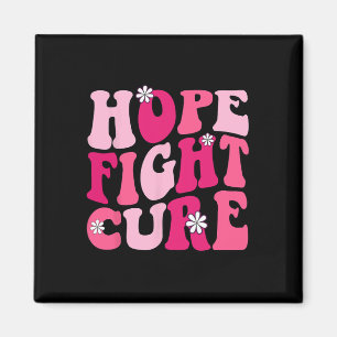 Groovy Pink Hope Fight Cure Breast Cancer Awarenes Magnet