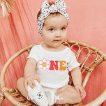 groovy pink & orange one first birthday baby T-Shirt<br><div class="desc">Groovy One Toddler Shirt - Retro Rainbow Birthday Shirt - First Birthday Natural Toddler Tee.</div>