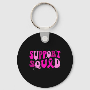 Groovy Pink Warrior Breast Cancer Awareness Suppor Key Ring