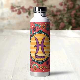 Groovy Pisces Custom Water Bottle