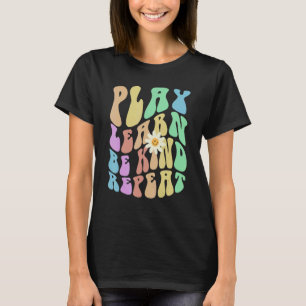 Groovy PLAY LEARN BE KIND REPEAT Retro Stop Bullyi T-Shirt