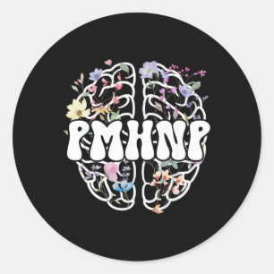 Groovy Pmhnp Psychiatric Mental Health Nurse Pract Classic Round Sticker