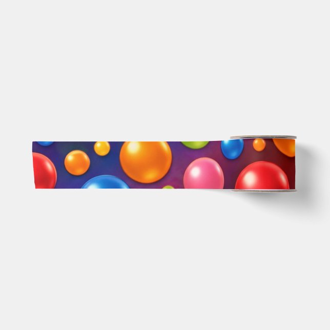 groovy polka dots  satin ribbon (Front)