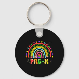 Groovy Pre-k Back To School Rainbow Teacher Boy Gi Key Ring
