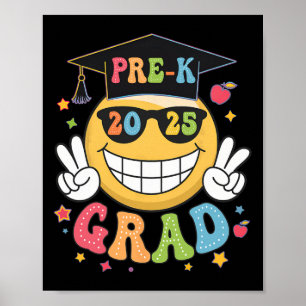 Groovy Pre-k Graduate Happy Graduation Cl Of 2025  Poster