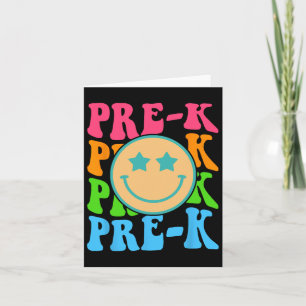 Groovy Pre-k Vibes Face Retro Teachers Kids Byck T Card
