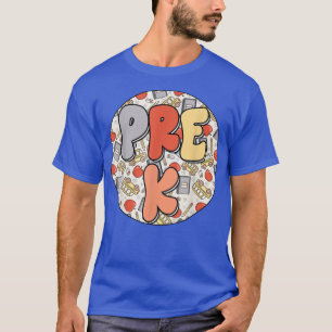 Groovy PreK Teacher Kids Retro Hippie Kinder Back  T-Shirt