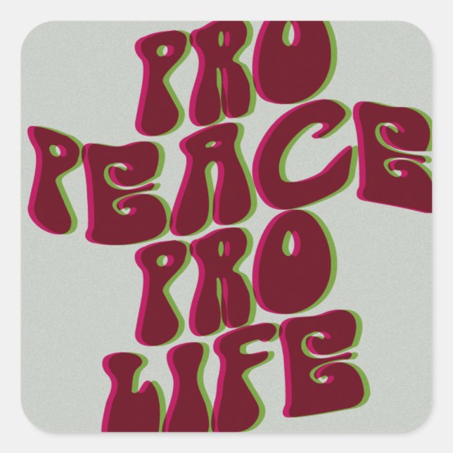 Groovy Pro-Peace Pro-Life Sticker (Front)