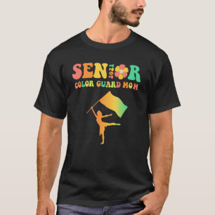 Groovy Proud Mom of a Color Guard Senior 2021 1 T-Shirt