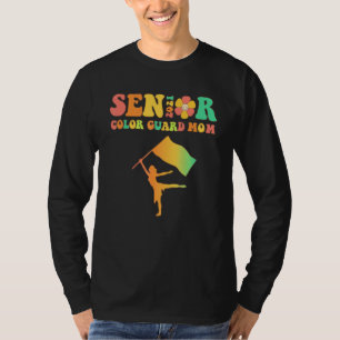 Groovy Proud Mom of a Color Guard Senior 2021 T-Shirt