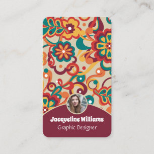 Groovy Psychedelic 60s 70s Floral II Business Card
