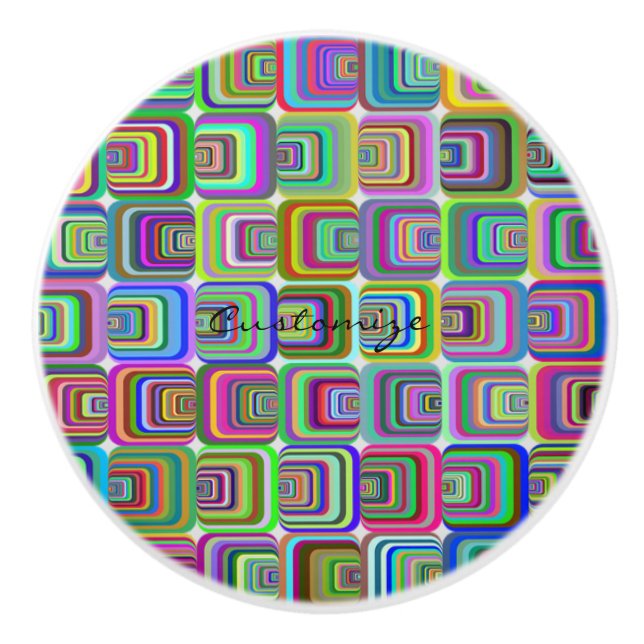 Groovy psychedelic hippie-style Thunder_Cove Ceramic Knob (Front)