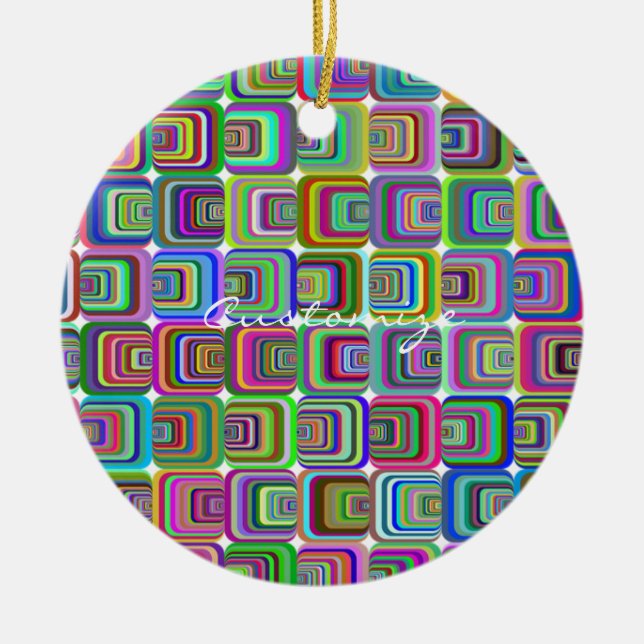 Groovy psychedelic hippie-style Thunder_Cove Ceramic Tree Decoration (Front)